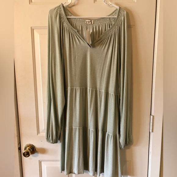 NWT Wonderly Women’s Casual Cotton Dress in Sage, Size XXL Beautiful! Plus Size - Picture 1 of 6